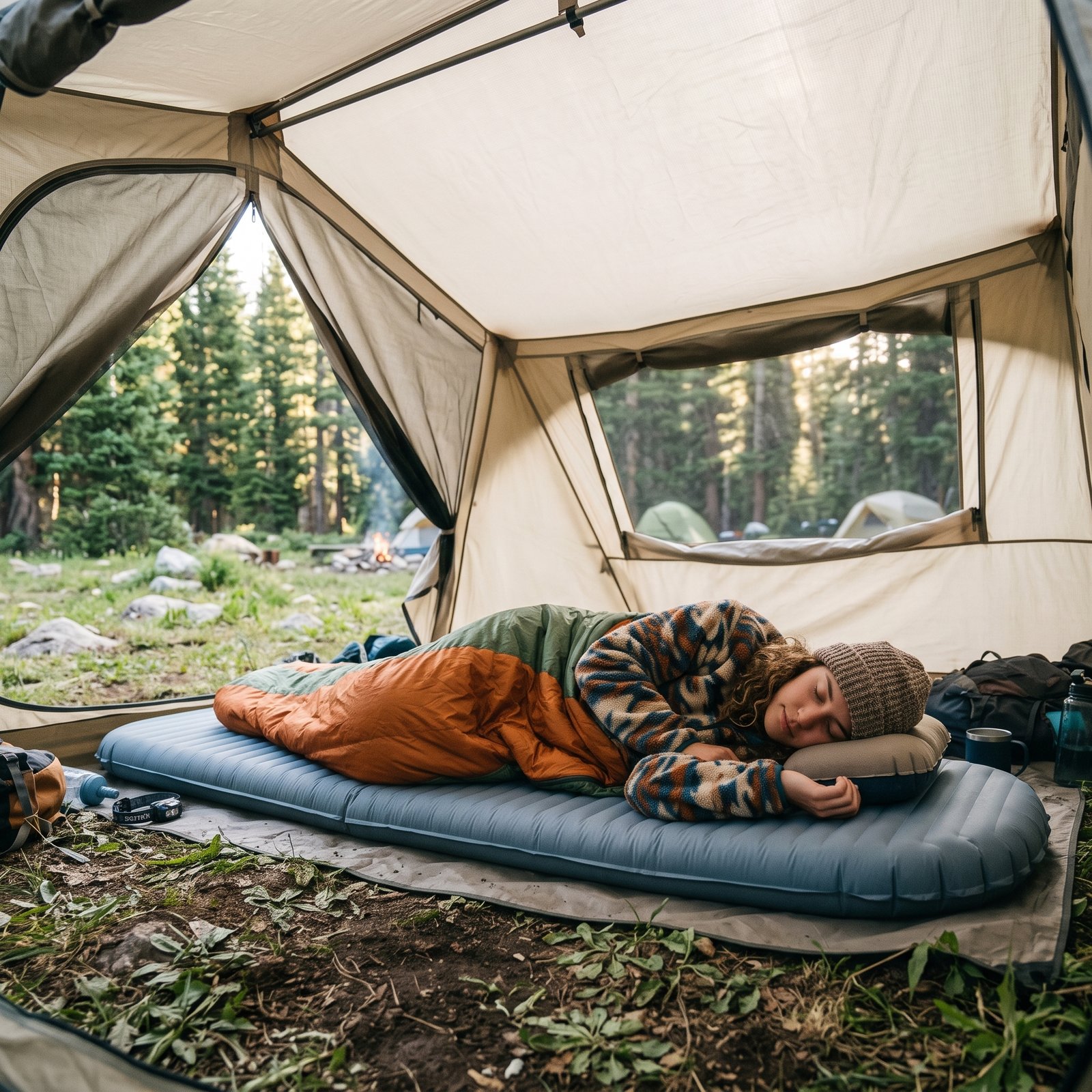 Camping-Zelt mit Zweite Haut Schlafmatte