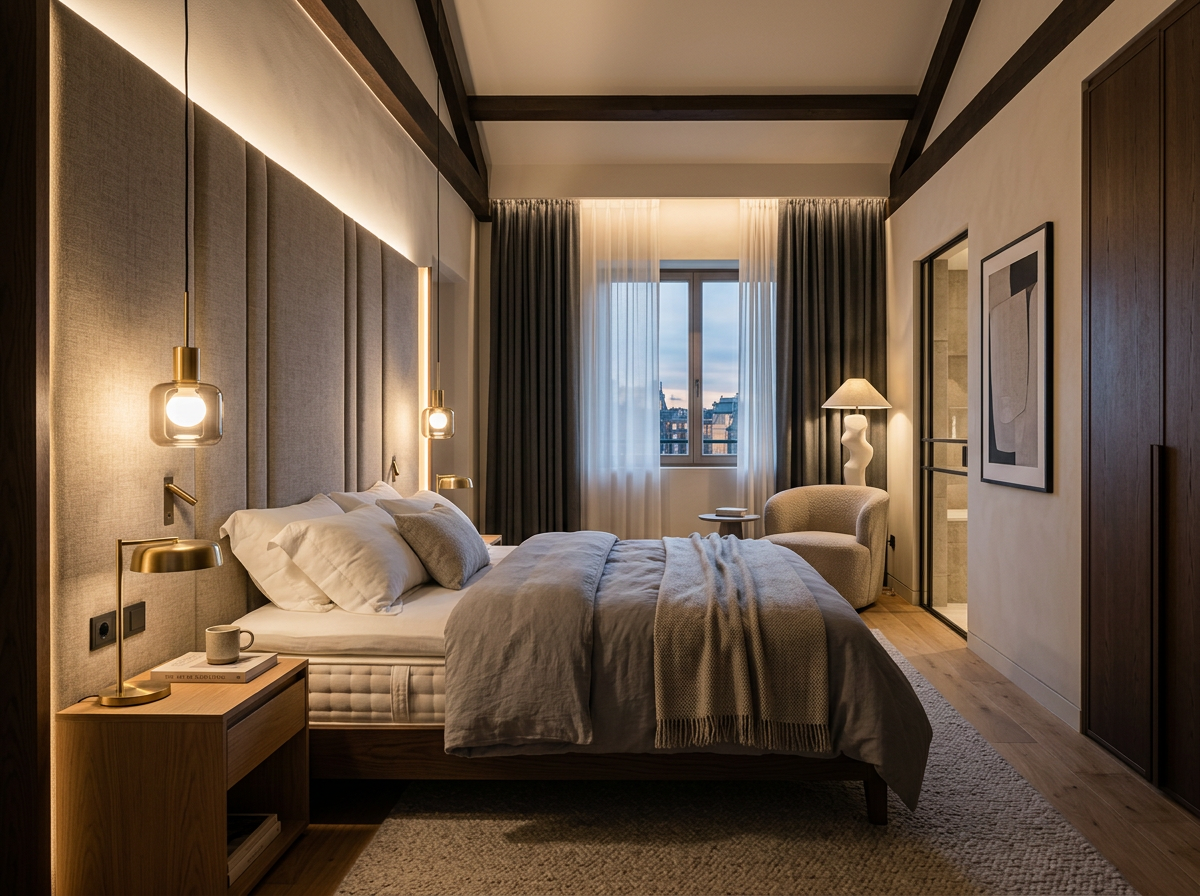 Elegantes Hotelzimmer mit Zweite Haut Schaumstoffmatratze
