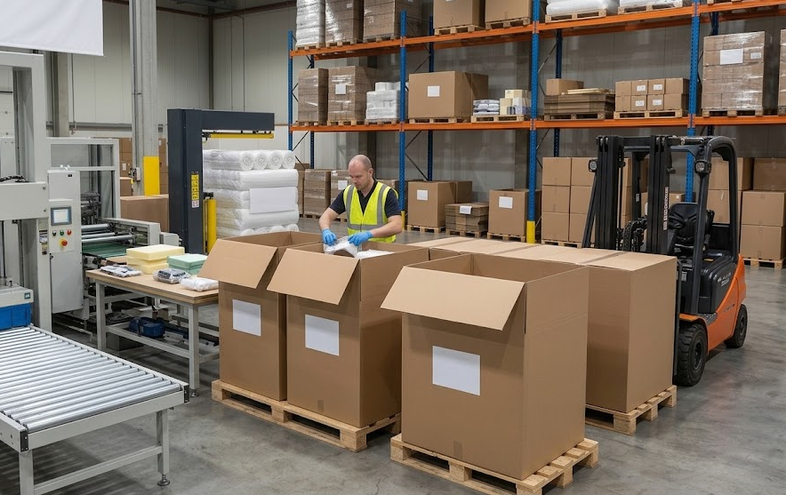 Verpackungsstation bei Zweite Haut